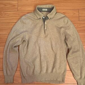 Brunello Cucinelli Beige Polo Sweater